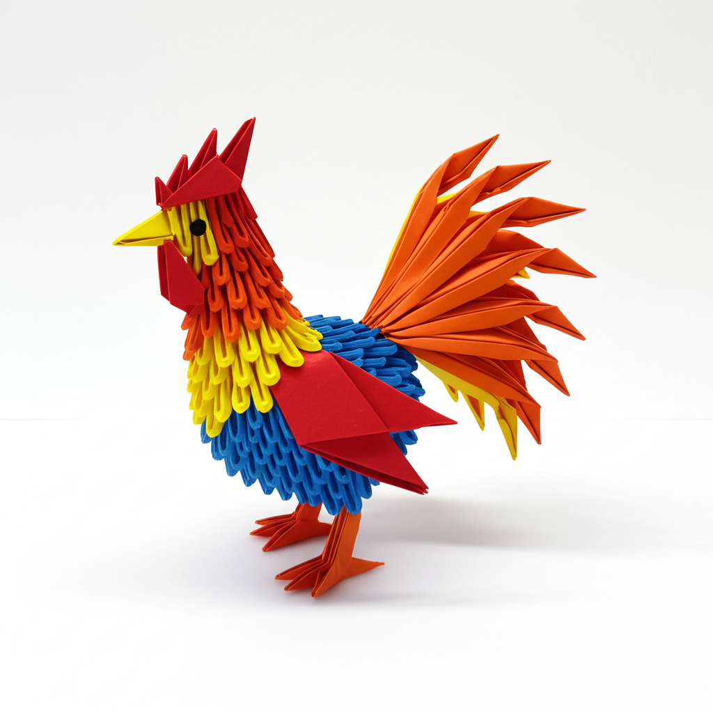 折纸公鸡3D模型
